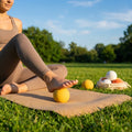 Solid rubber massage ball in various colours for muscle relief