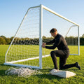 Replacement goal net for 8x6ft football goals in white HDPE