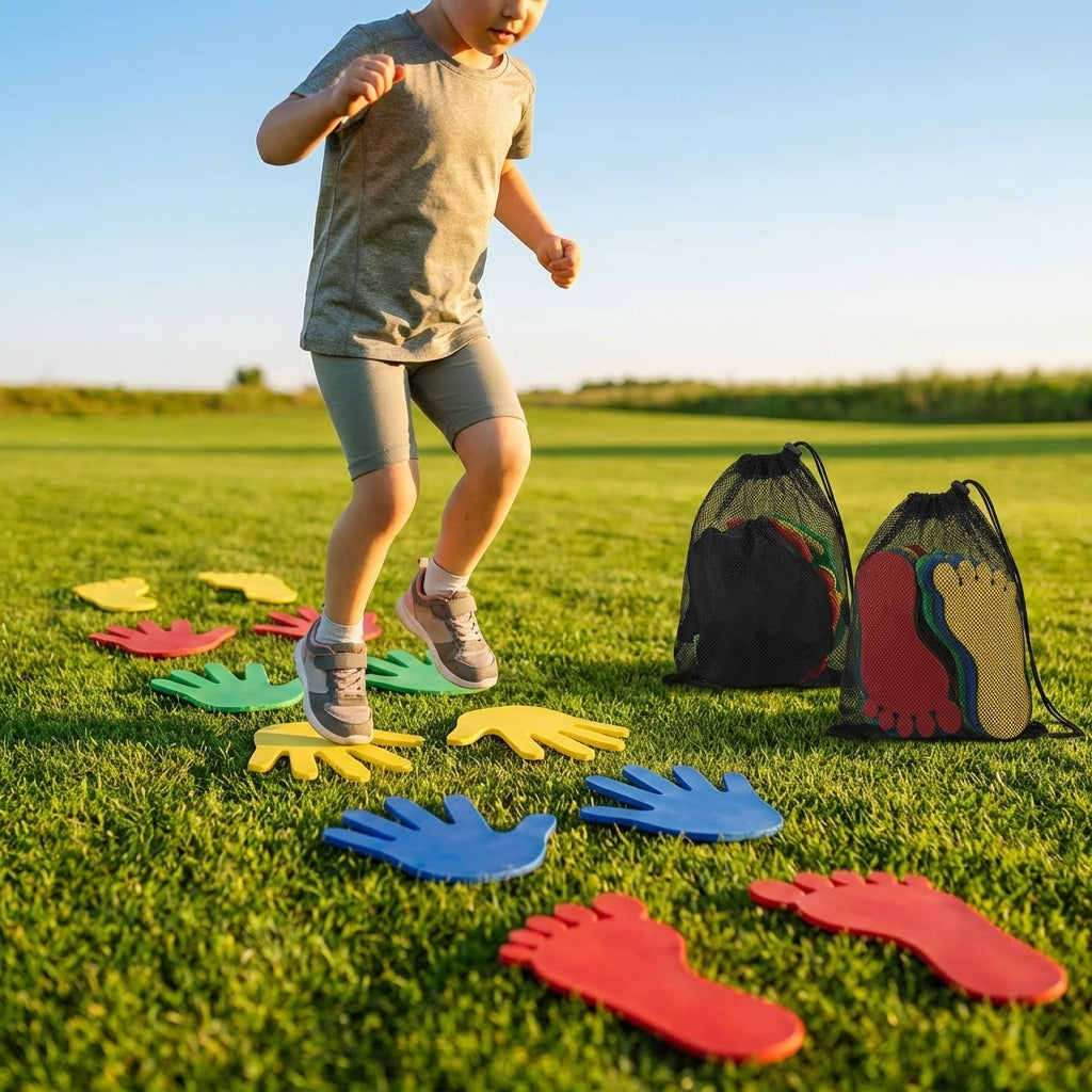 Non-slip hands and feet markers in multiple colours for children