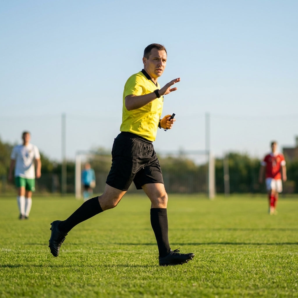 Black football referee shorts made from polyester for match officials