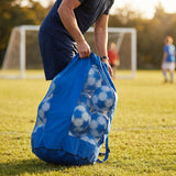 Football carry bag with 12 footballs, durable mesh