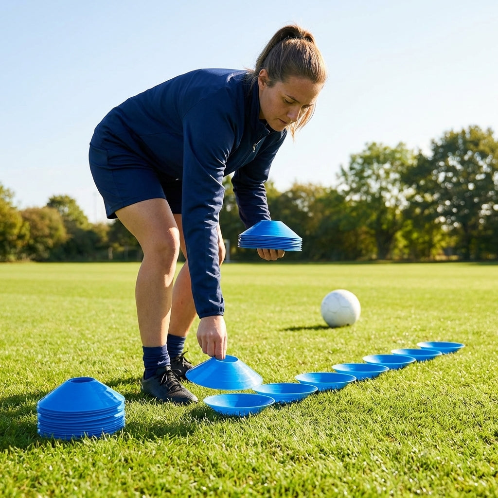 Mini flat disc markers in assorted colours for indoor and outdoor training