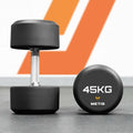 Urethane dumbbells with steel core, ideal for gyms