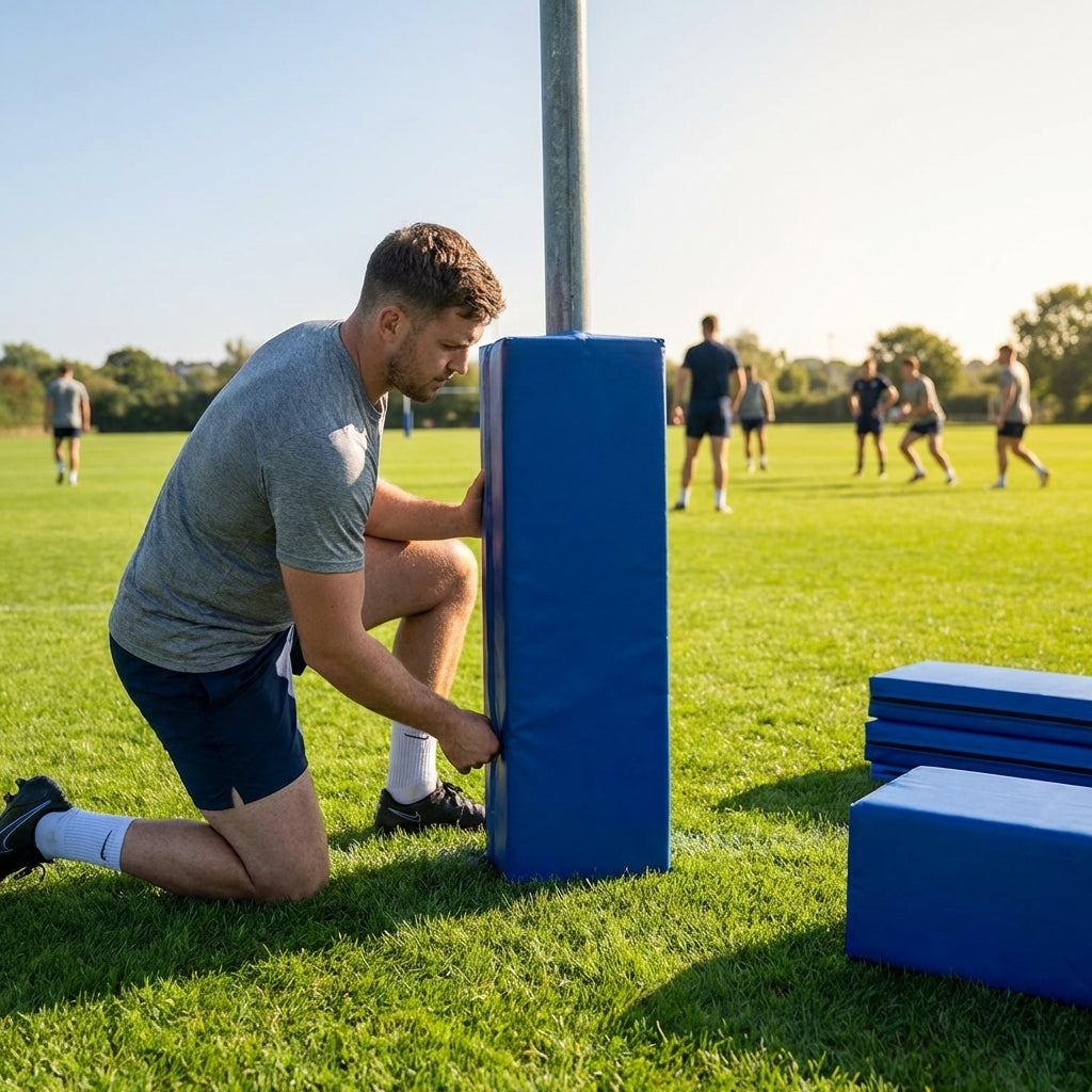 Custom 6ft PVC Rugby Post Protectors in varied colours
