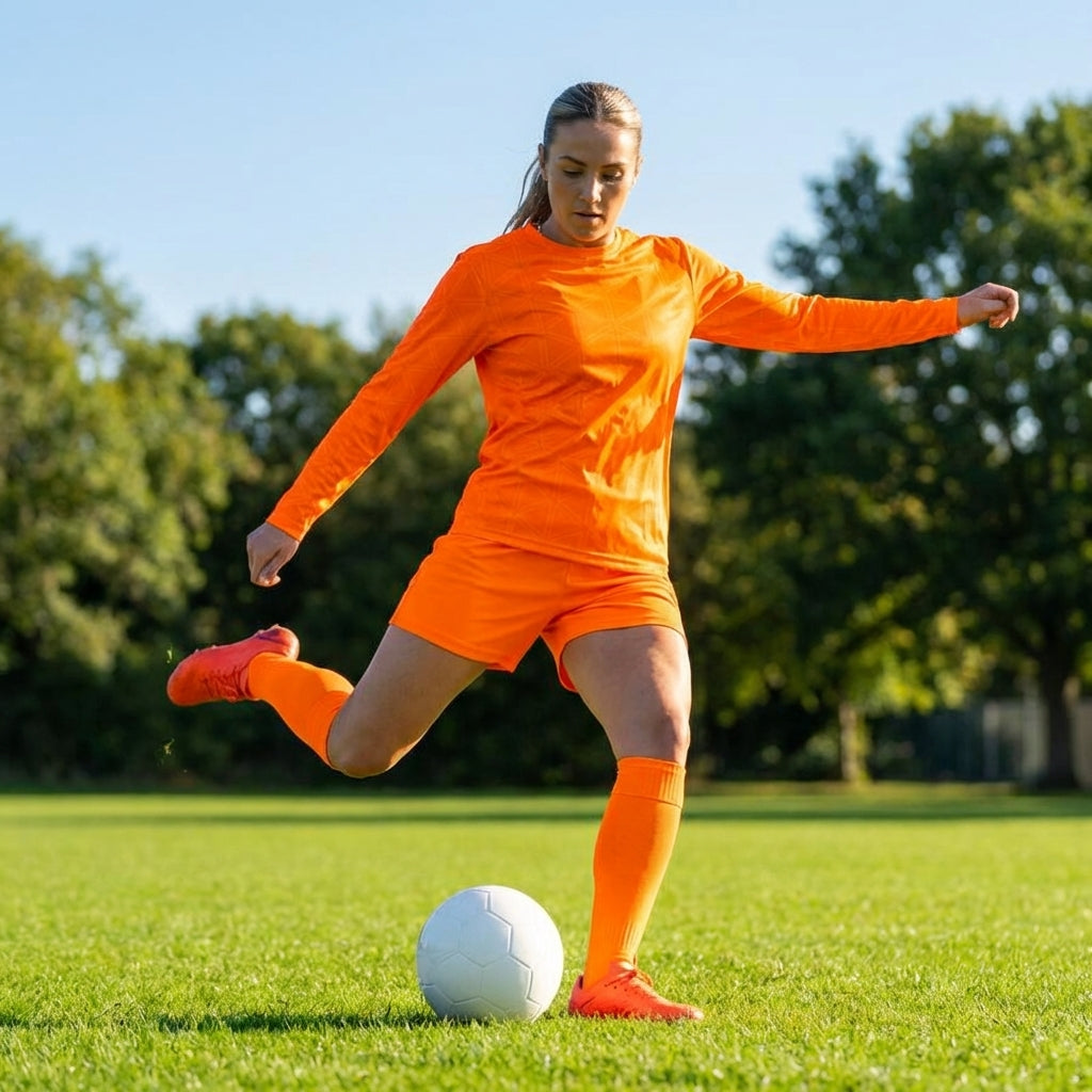 Women's Football Kit with Long Sleeve Shirt and Shorts