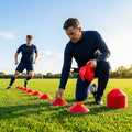 Colourful training marker cones for sports fields