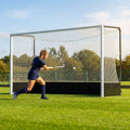 Aluminium hockey goal with reinforced frame for professional use