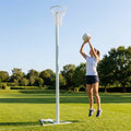 Netball posts with aluminium construction and adjustable height
