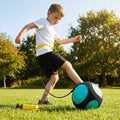 Football kick trainer with adjustable neoprene belt and training ball