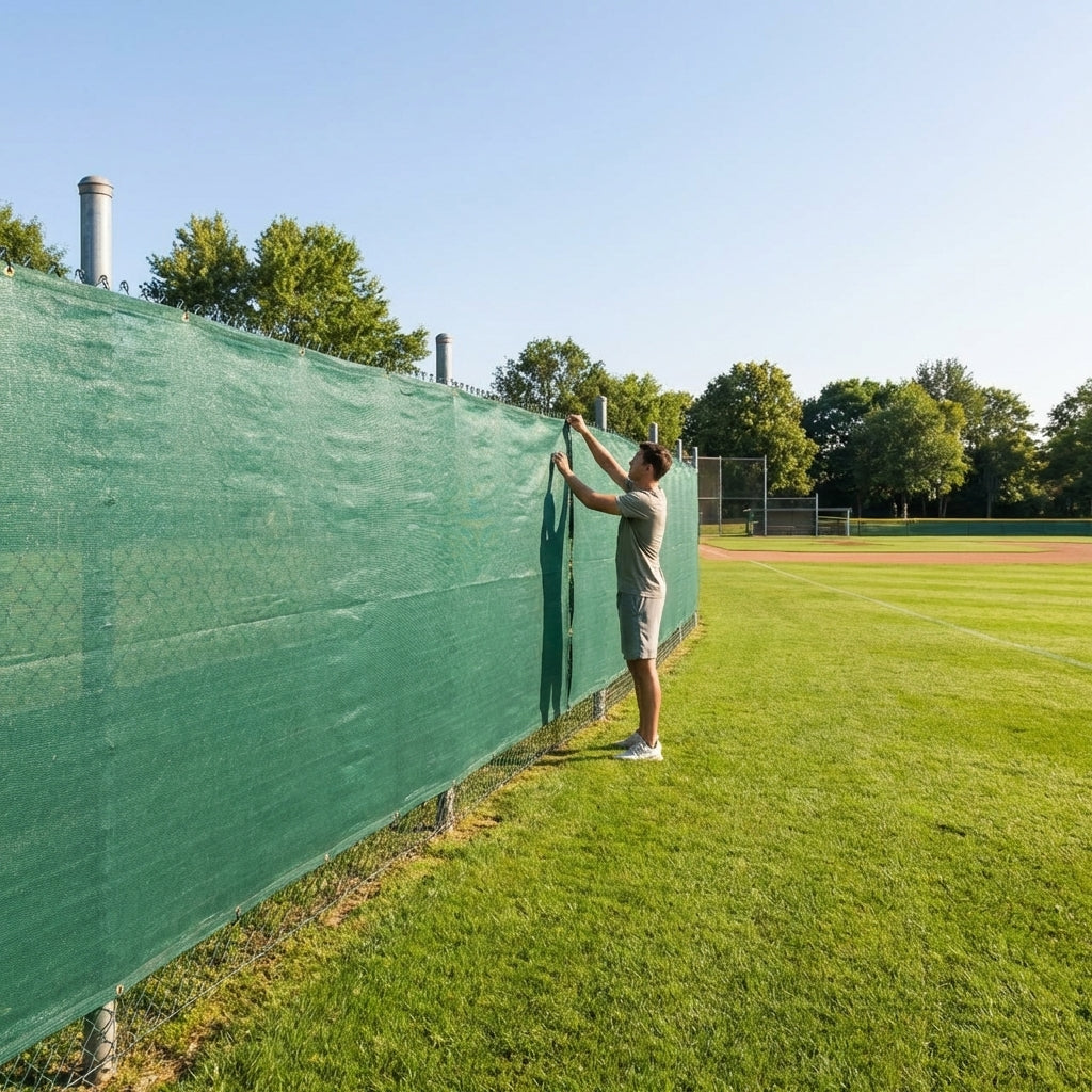 High-quality baseball outfield screen in black or green