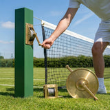 Brass tennis post winder mechanism for indoor and outdoor use