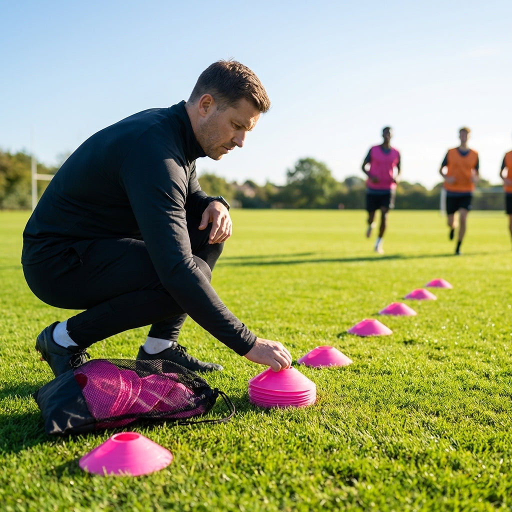 Mini flat disc markers in assorted colours for indoor and outdoor training