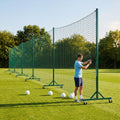 Mobile ball stop netting system with aluminium and steel components for sports grounds