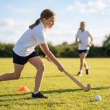 Junior girls’ sports polo shirt in polyester, available in multiple sizes and colours