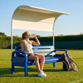 Aluminium tennis court bench in green for tournament use