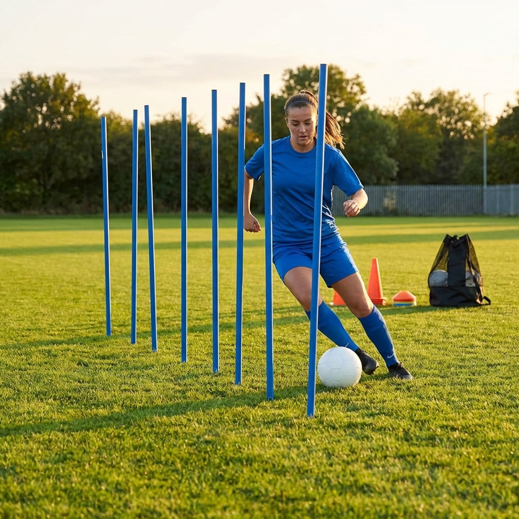 Slalom training poles in vibrant colours for sports practice