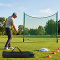 Ball stop netting system with steel posts and HDPP netting