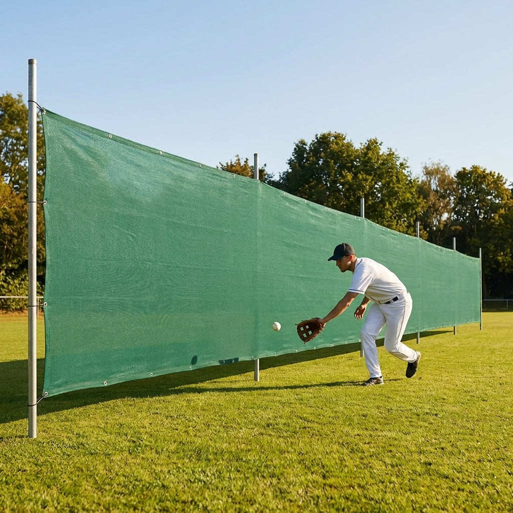 High-quality baseball outfield screen in black or green