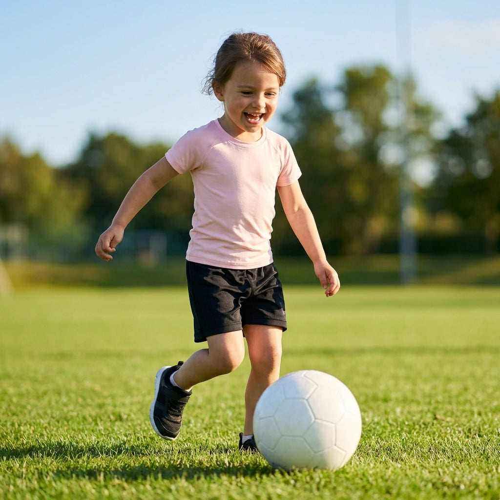 Kids' base layer top in vibrant colours for ages 5-10, ideal for sports
