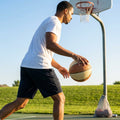 Basketball made of microfibre leather suitable for indoor and outdoor use