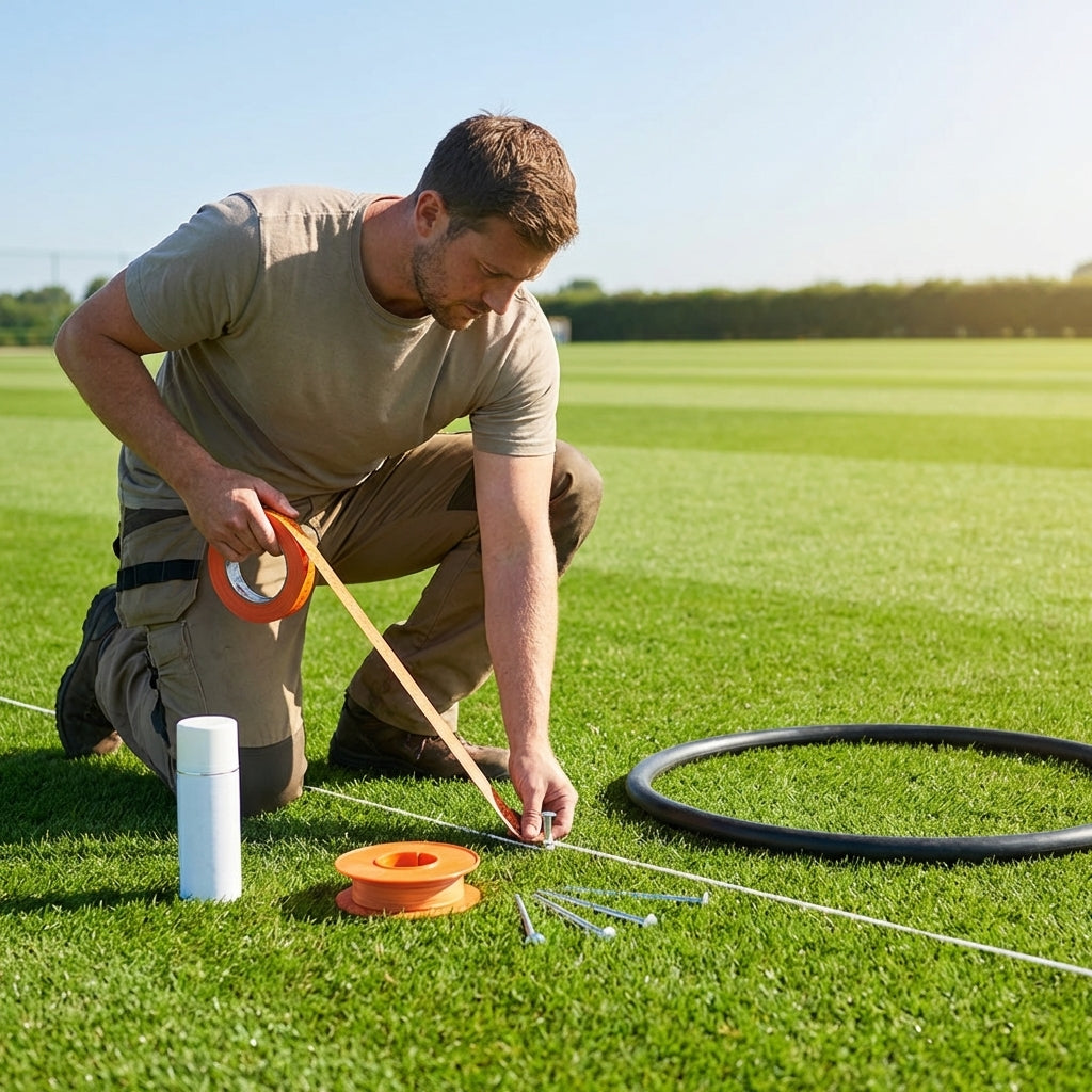 Complete line marking kit for sports fields with optional carry bag