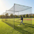 Black baseball batting cage nets made from HDPP twine for indoor and outdoor use