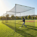 Black baseball batting cage nets made from HDPP twine for indoor and outdoor use