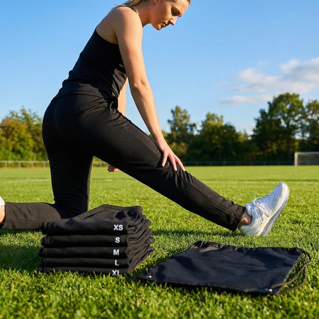Women's tracksuit bottoms, 100% polyester, available in five sizes
