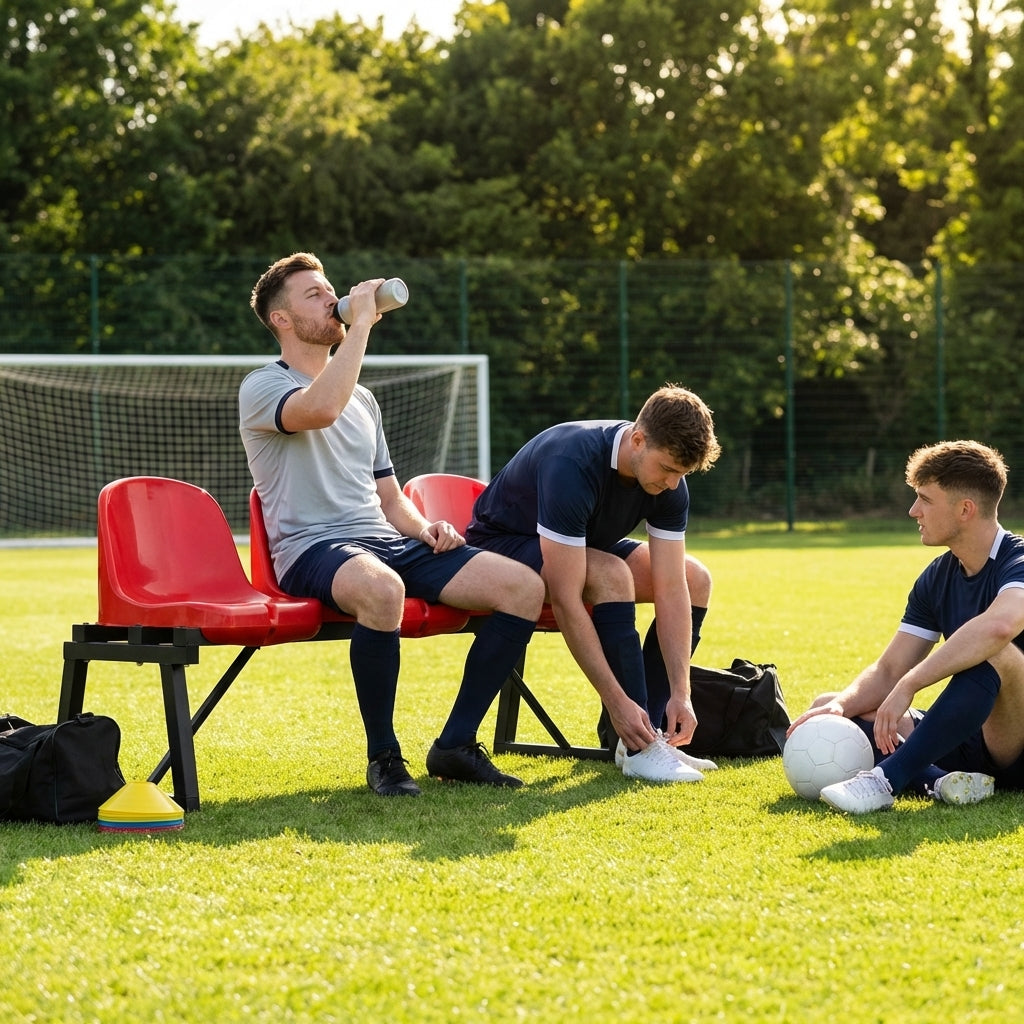 Aluminium sports bench with HDPE seats for indoor and outdoor use