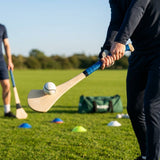 Ash Hurling Stick with custom grip colours, ideal for indoor and outdoor sports