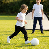 Kids' tracksuit bottoms in black and navy, ideal for youth sportswear