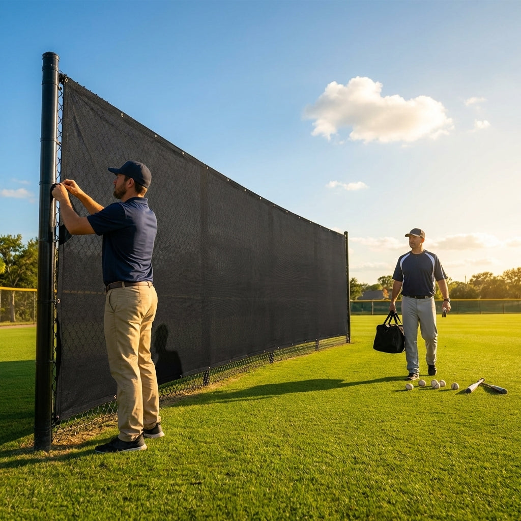 High-quality baseball outfield screen in black or green