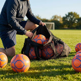 Football carry bag with 12 footballs, durable mesh