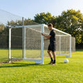 Aluminium football goal with folding mechanism
