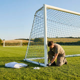 Football goal nets 24 x 8 ft, durable HDPE for clubs and schools