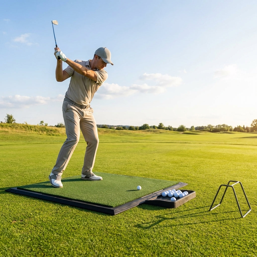 Golf Hitting Mat with Artificial Turf and EVA Foam Base